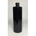 500ml Black PET Cylinder Bottle with Smooth Black Cap