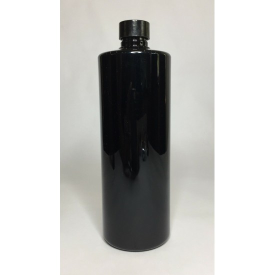 500ml Black PET Cylinder Bottle with Smooth Black Cap