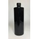 500ml Black PET Cylinder Bottle with Smooth Black Cap