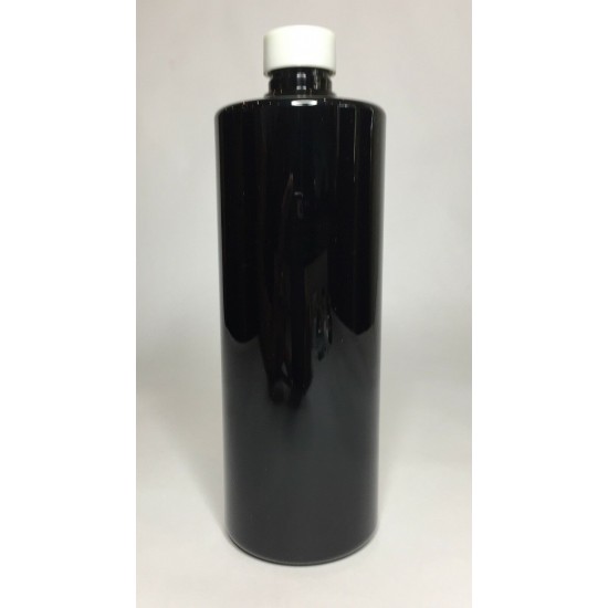 500ml Black PET Cylinder Bottle with Smooth White Cap