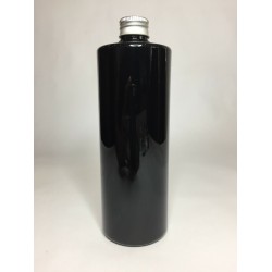 500ml Black PET Cylinder Bottle with Aluminium Cap