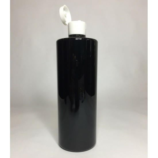 500ml Black PET Cylinder Bottle with White Flip Top 