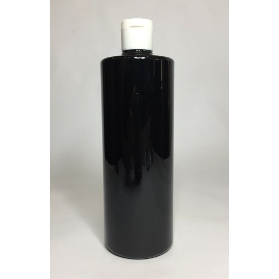 500ml Black PET Cylinder Bottle with White Flip Top 