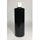 500ml Black PET Cylinder Bottle with White Flip Top 