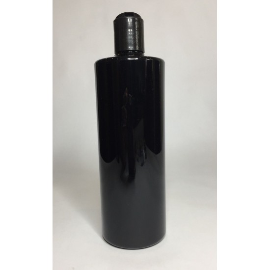 500ml Black PET Cylinder Bottle with Black Disc Top 