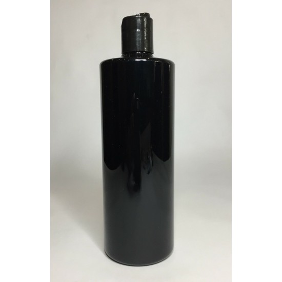 500ml Black PET Cylinder Bottle with Black Disc Top 