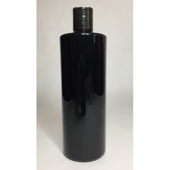 500ml Black PET Cylinder Bottle with Black Disc Top 