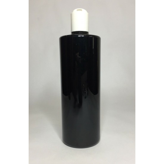 500ml Black PET Cylinder Bottle with White Disc Top 