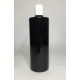 500ml Black PET Cylinder Bottle with White Disc Top 