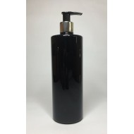 500ml Black PET Cylinder Bottle with Chrome/Black Pump