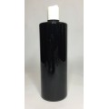 500ml Black PET Cylinder Bottle with White Disc Top 