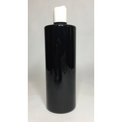 500ml Black PET Cylinder Bottle with White Disc Top 