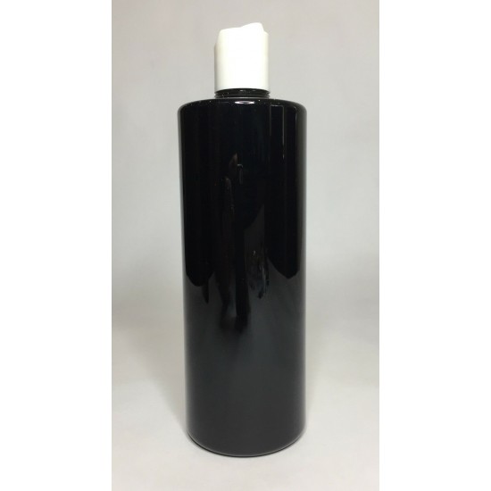 500ml Black PET Cylinder Bottle with White Disc Top 