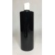 500ml Black PET Cylinder Bottle with White Disc Top 