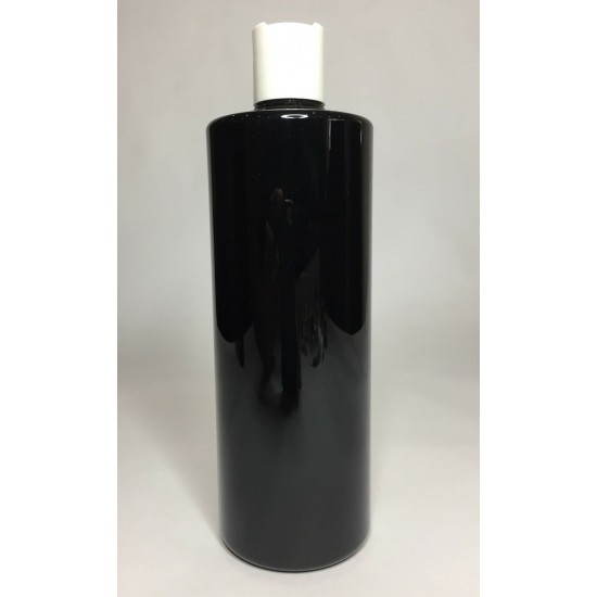 500ml Black PET Cylinder Bottle with White Disc Top 