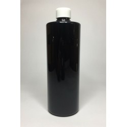 500ml Black PET Cylinder Bottle with Ribbed White Cap
