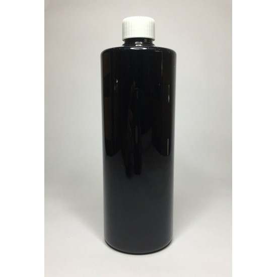 500ml Black PET Cylinder Bottle with Ribbed White Cap