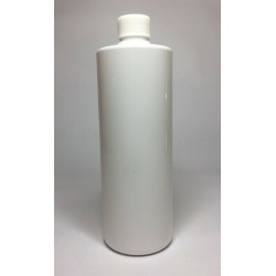 250ml White Cylinder Bottle with Ribbed White Cap