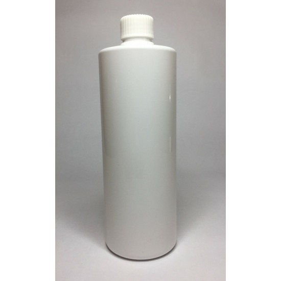 500ml White Cylinder Bottle with Ribbed White Cap