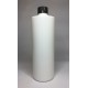 250ml White Cylinder Bottle with Ribbed Black Cap