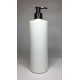 500ml White Cylinder Bottle with Black Lotion Pump