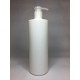 500ml White Cylinder Bottle with Natural Lotion Pump