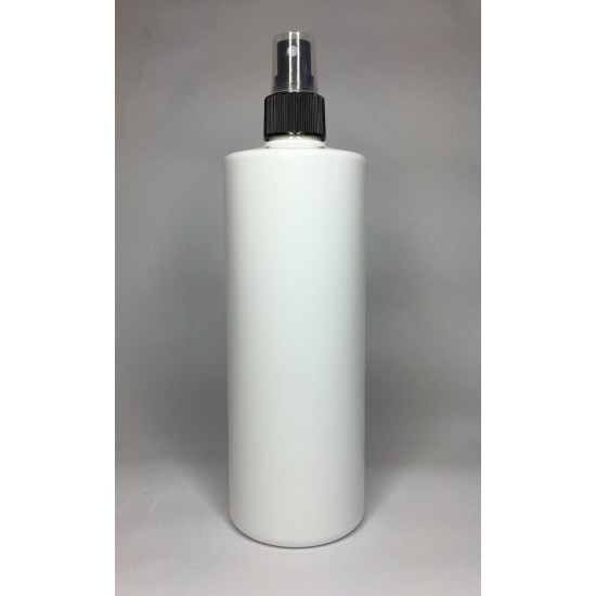 250ml White Cylinder Bottle with Black Atomiser Spray