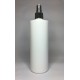 500ml White Cylinder Bottle with Black Atomiser