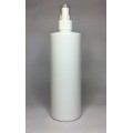500ml White Cylinder Bottle with White Atomiser