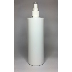 500ml White Cylinder Bottle with White Atomiser