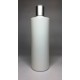 250ml White Cylinder Bottle with Matt Silver Disc Top