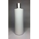 500ml White Cylinder Bottle with Matt Silver Disc Top