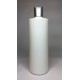 250ml White Cylinder Bottle with Matt Silver Disc Top