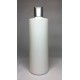 500ml White Cylinder Bottle with Matt Silver Disc Top