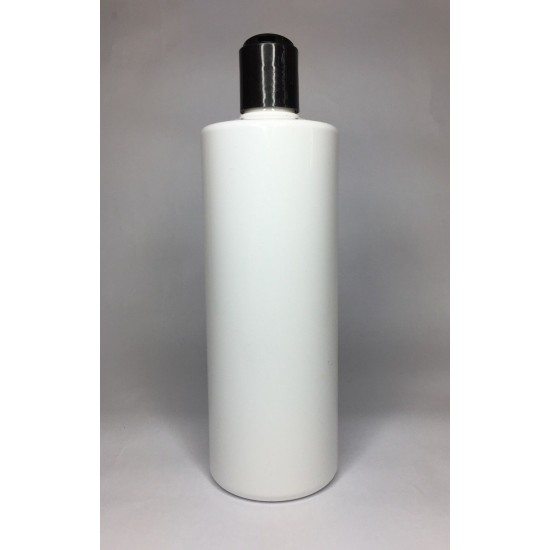 500ml White Cylinder Bottle with Black Disc Top