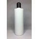 250ml White Cylinder Bottle with Black Disc Top