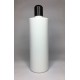 500ml White Cylinder Bottle with Black Disc Top