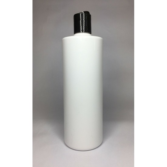 500ml White Cylinder Bottle with Black Disc Top