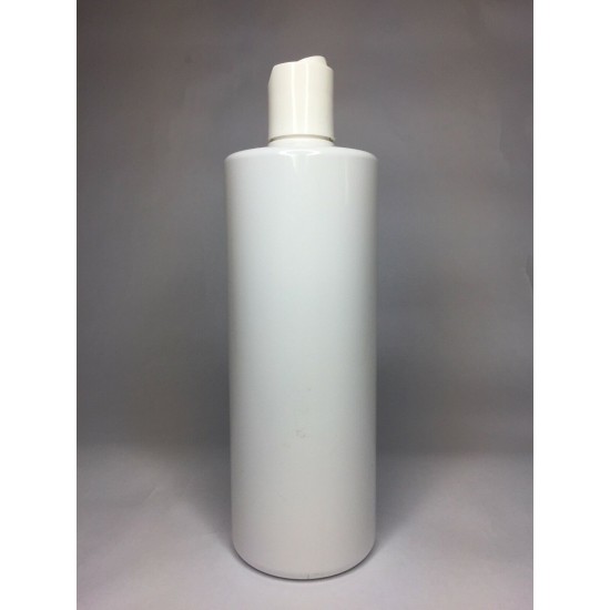 500ml White Cylinder Bottle with White Disc Top