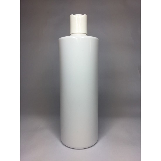 500ml White Cylinder Bottle with White Disc Top