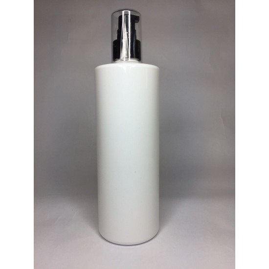 500ml White Cylinder Bottle with Black Serum Pump 500ml White Cylinder Bottle with Black Serum Pump