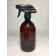 500ml Amber PET Sirop Bottle With Black Trigger Pump