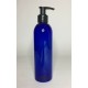 500ml Blue PET Boston Bottle with Black Lotion Pump