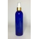 500ml Blue PET Boston Bottle with Matt Gold Atomiser 