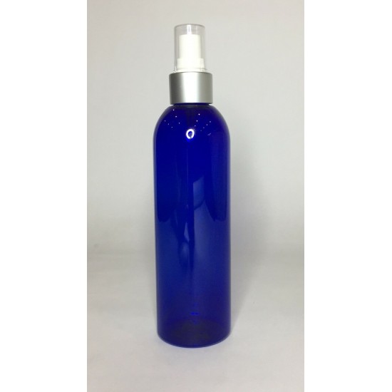 500ml Blue PET Boston Bottle with Matt Silver Atomiser 