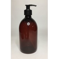 250ml Amber PET Sirop Bottle with Black Lotion Pump