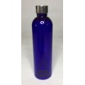 500ml Blue PET Boston Bottle with Chrome Silver Cap
