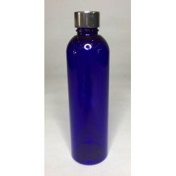 500ml Blue PET Boston Bottle with Chrome Silver Cap