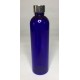 500ml Blue PET Boston Bottle with Chrome Silver Cap