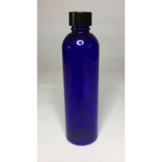 500ml Blue PET Boston Bottle with Black Cap